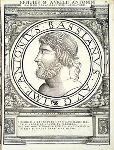 アンドロが印刷したルドルフヴィッセンバッハによって彫刻された古代の硬貨のローマの東西の真の実像からのセウェルス（Anthony BASSIANUS）